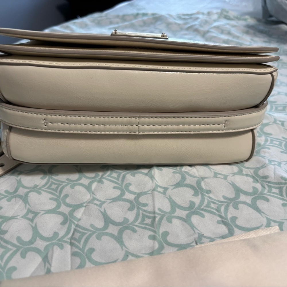 Kate Spade Ivory Leather Crossbody Bag Minimalist Neutral - Picture 5 of 6
